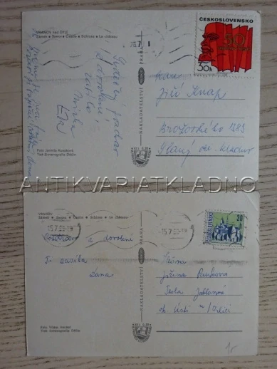 VRANOV NAD DYJÍ, ZÁMEK, OKRES ZNOJMO, 2 KUSY