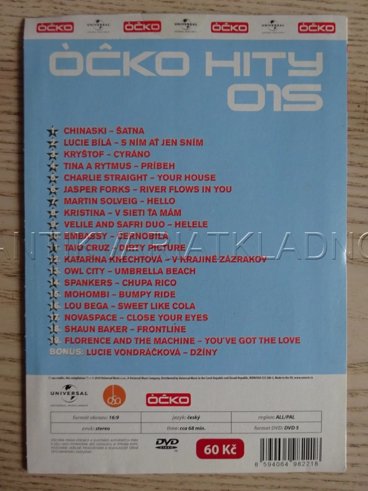 ÓČKO HITY, DVD HUDBA