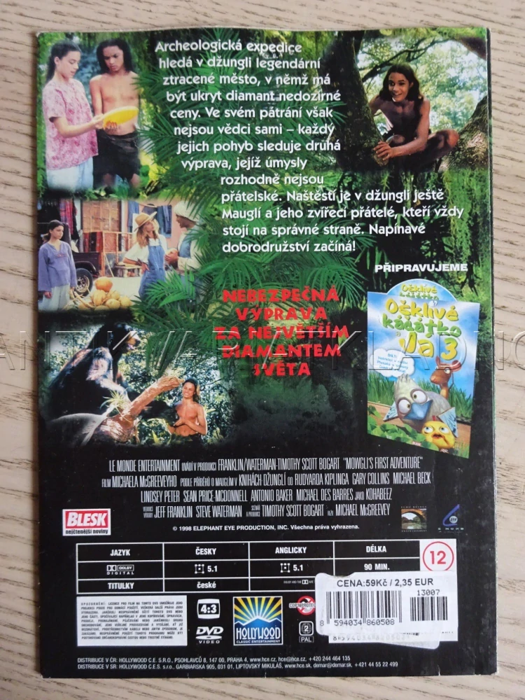 MAUGLÍ, CESTA ZA ZÁZRAČNÝM DIAMANTEM, DVD FILM