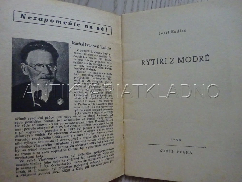 RYTÍŘI Z MODRÉ, JOSEF KADLEC