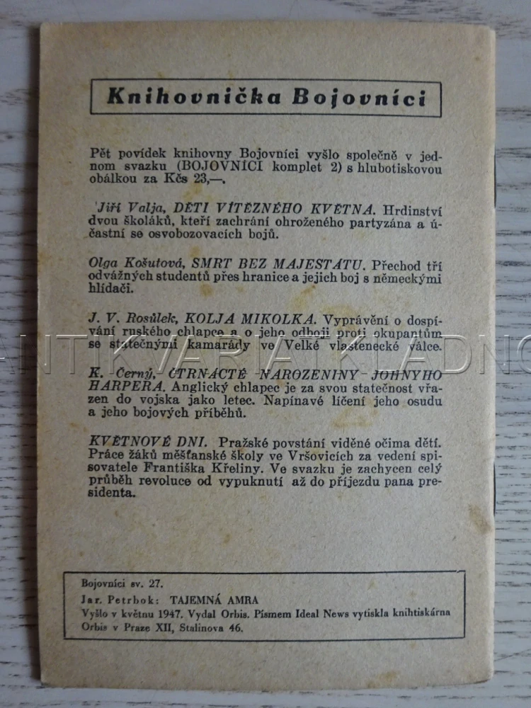 TAJEMNÁ AMRA, JAR. PETRBOK