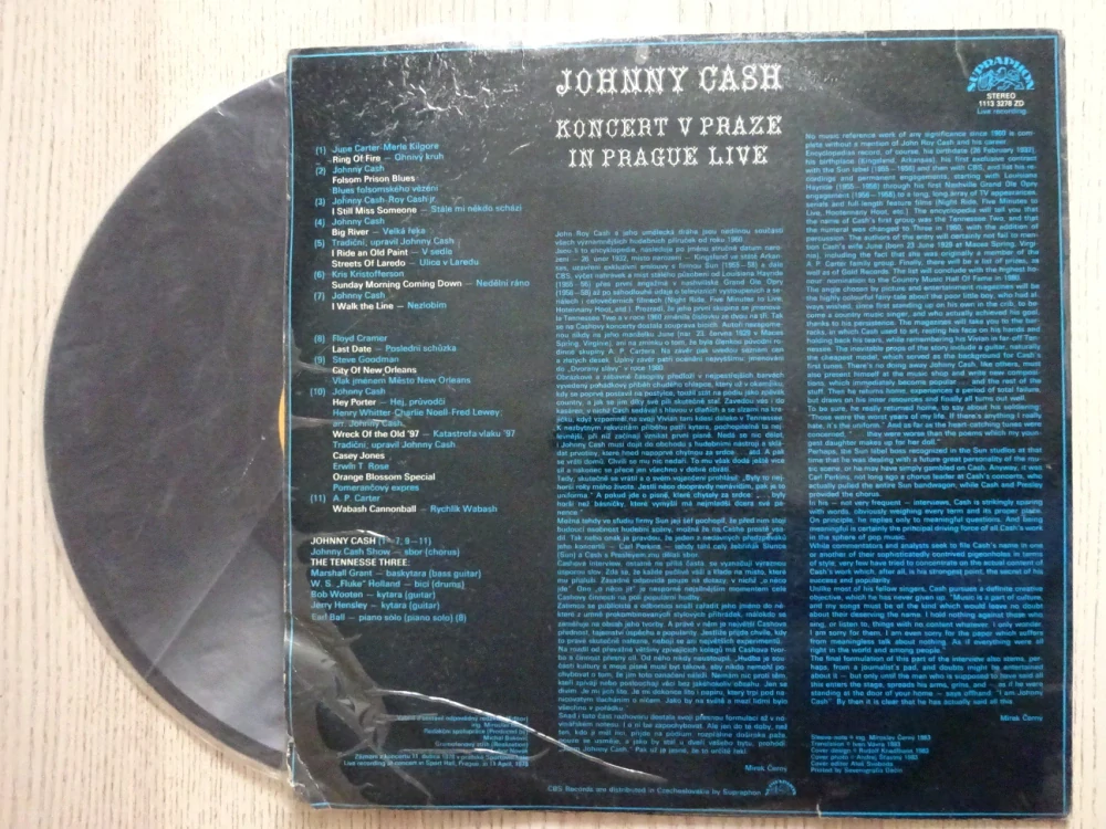JOHNNY CASH, KONCERT V PRAZE, LP