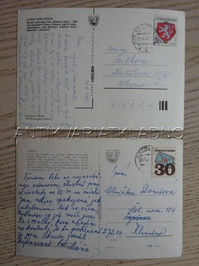 ZVÍKOV, HRAD, OKRES ČESKÉ BUDĚJOVICE, 2 KUSY