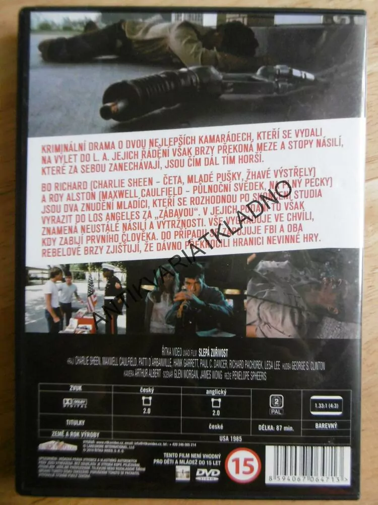 SLEPÁ ZUŘIVOST, DVD FILM