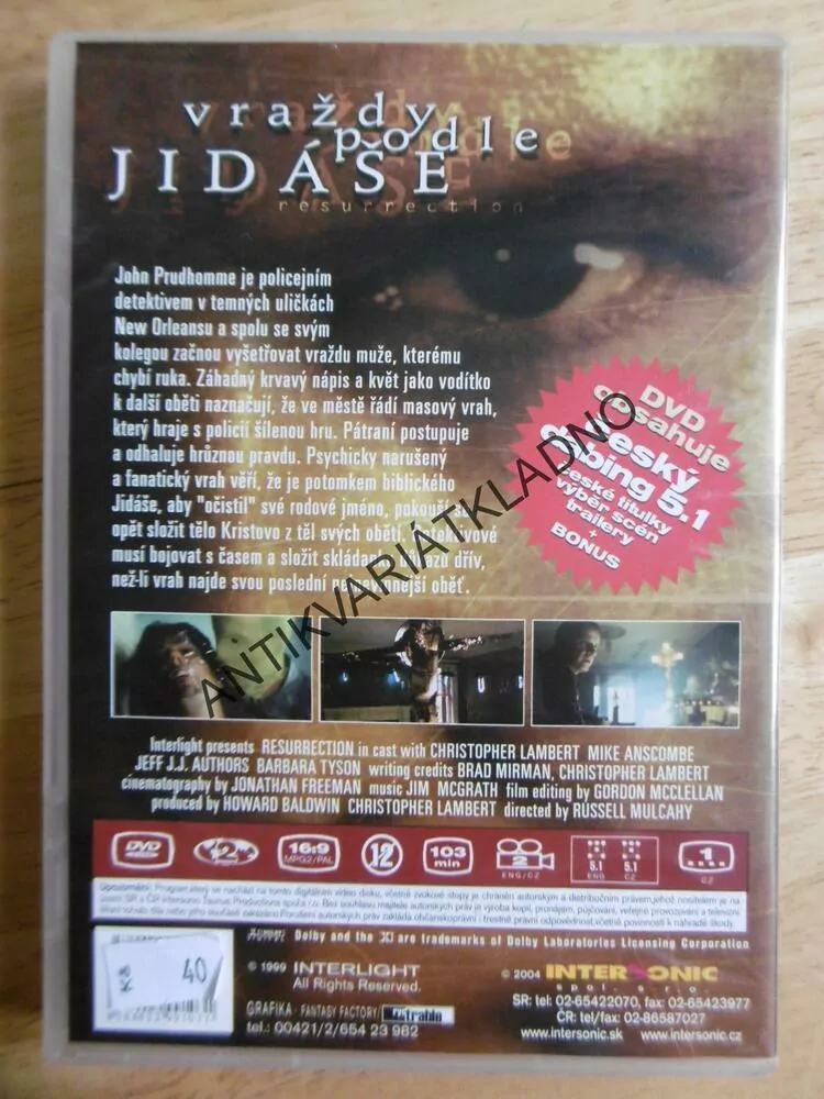 VRAŽDY PODLE JIDÁŠE, DVD FILM