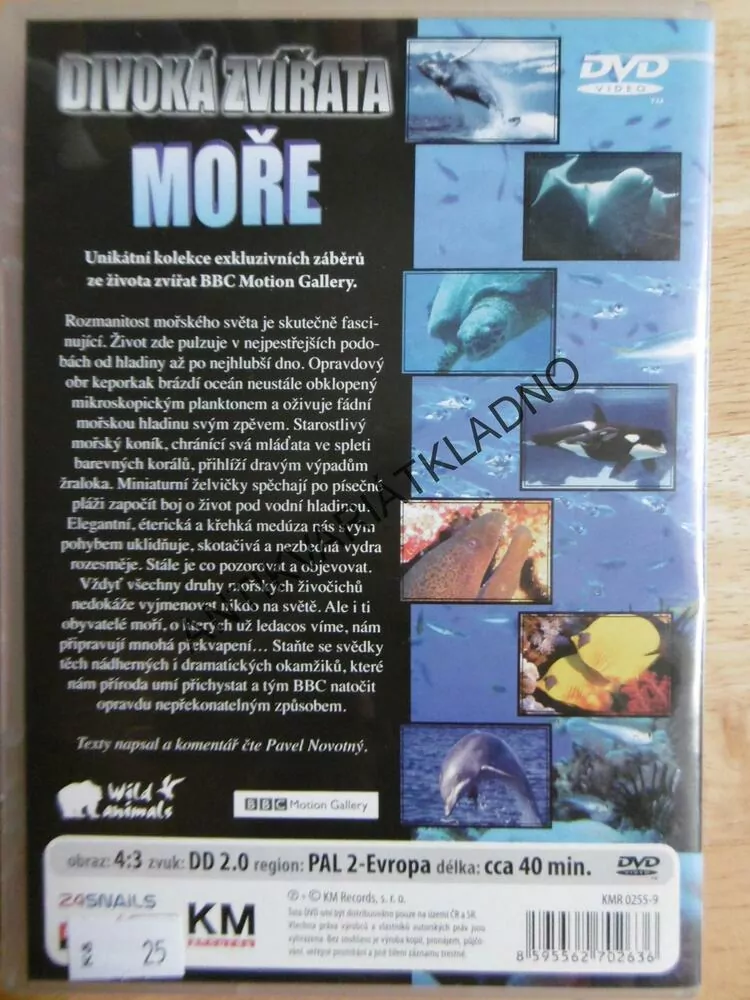 DIVOKÁ ZVÍŘATA, MOŘE, DVD FILM DOKUMENT