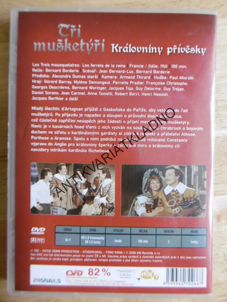 TŘI MUŠKETÝŘI, KRÁLOVNINY PŘÍVĚSKY, DVD FILM