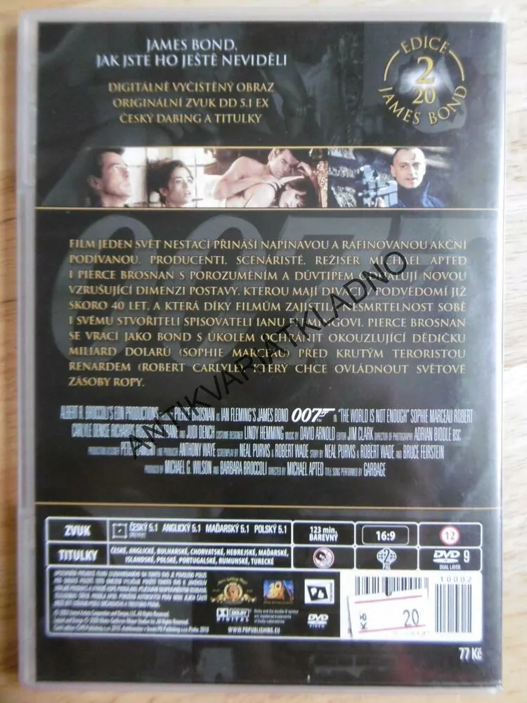 JAMES BOND 007- JEDEN SVĚT NESTAČÍ, DVD FILM
