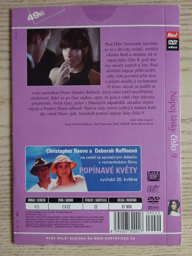 NÁPOJ LÁSKY ČÍSLO 9. , SANDRA BULLOCK, DVD FILM