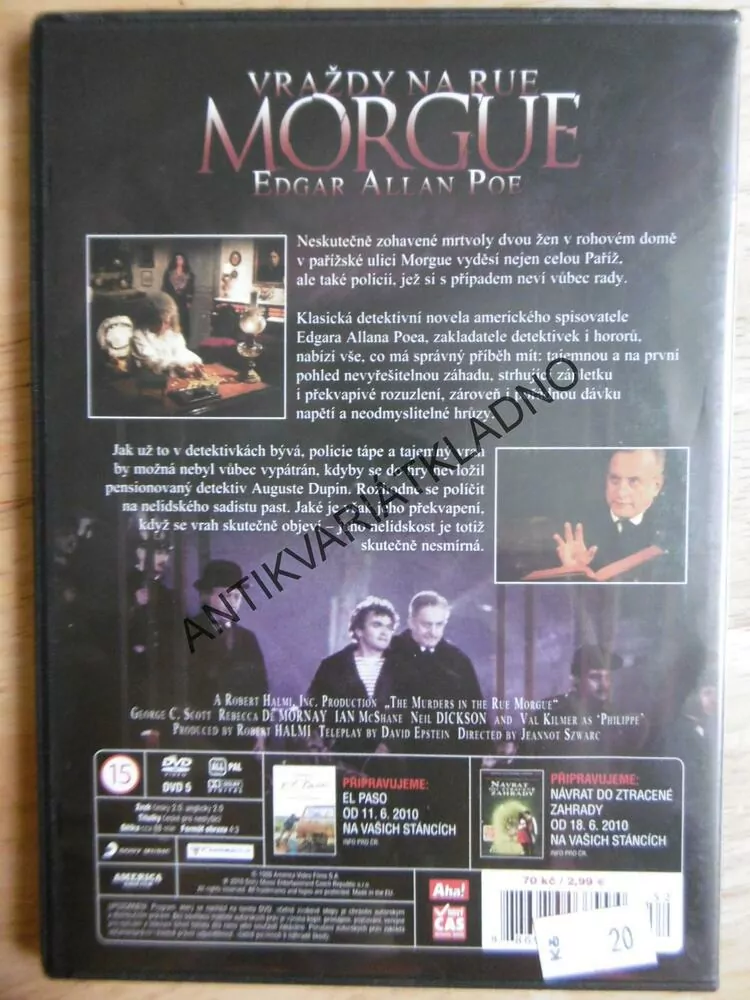 VRAŽDY NA RUE MORGUE, DVD FILM