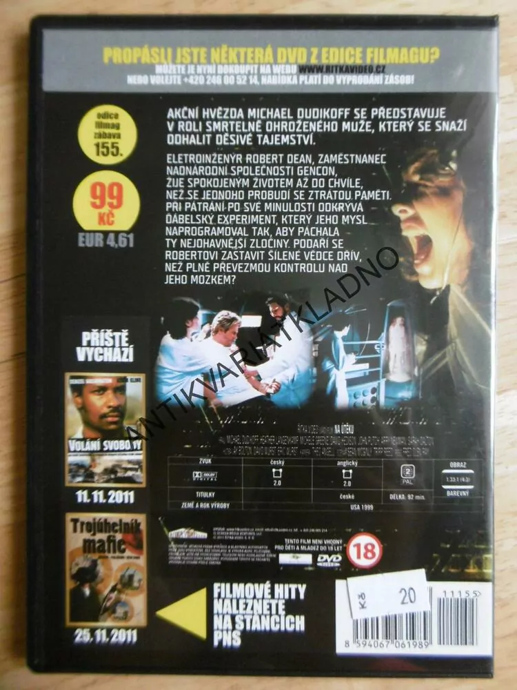 NA ÚTĚKU, HOROR, DVD FILM