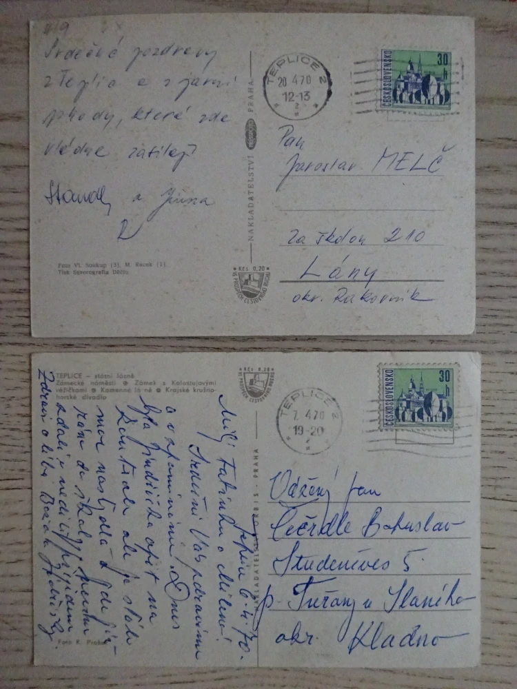 TEPLICE, LÁZNĚ, 2 KUSY