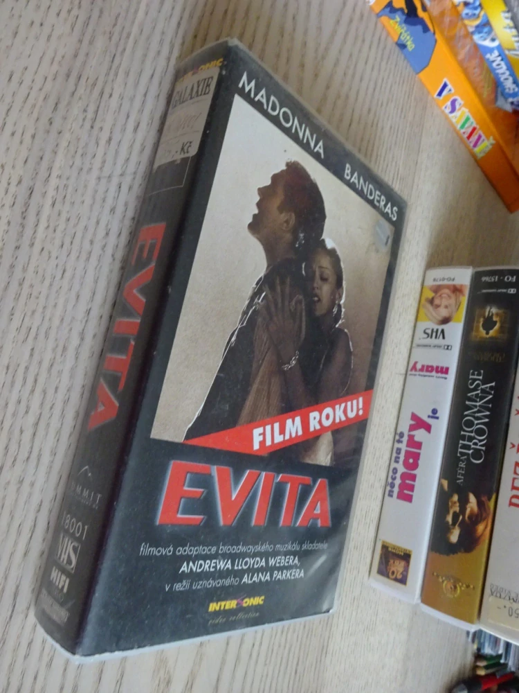 EVITA, MADONNA, BANDERAS, VHS VIDEOKAZETA