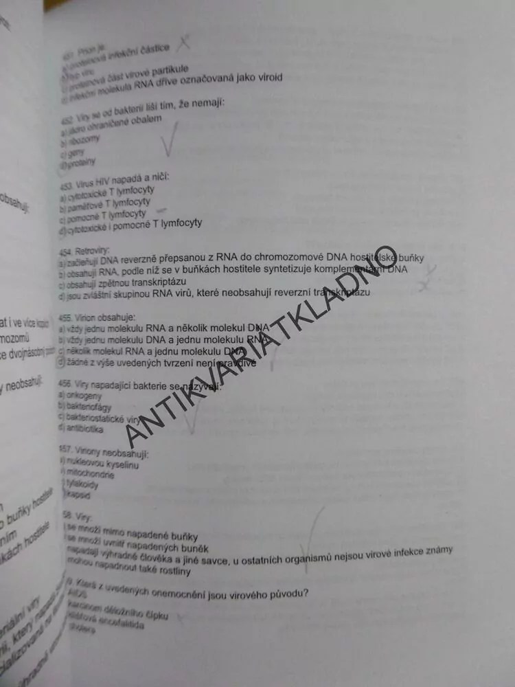 MODELOVÉ OTÁZKY Z BIOLOGIE PRO PŘIJÍMACÍ ZKOUŠKY, NA VYSOKOU ŠKOLU, UNIVERZITA KARLOVA