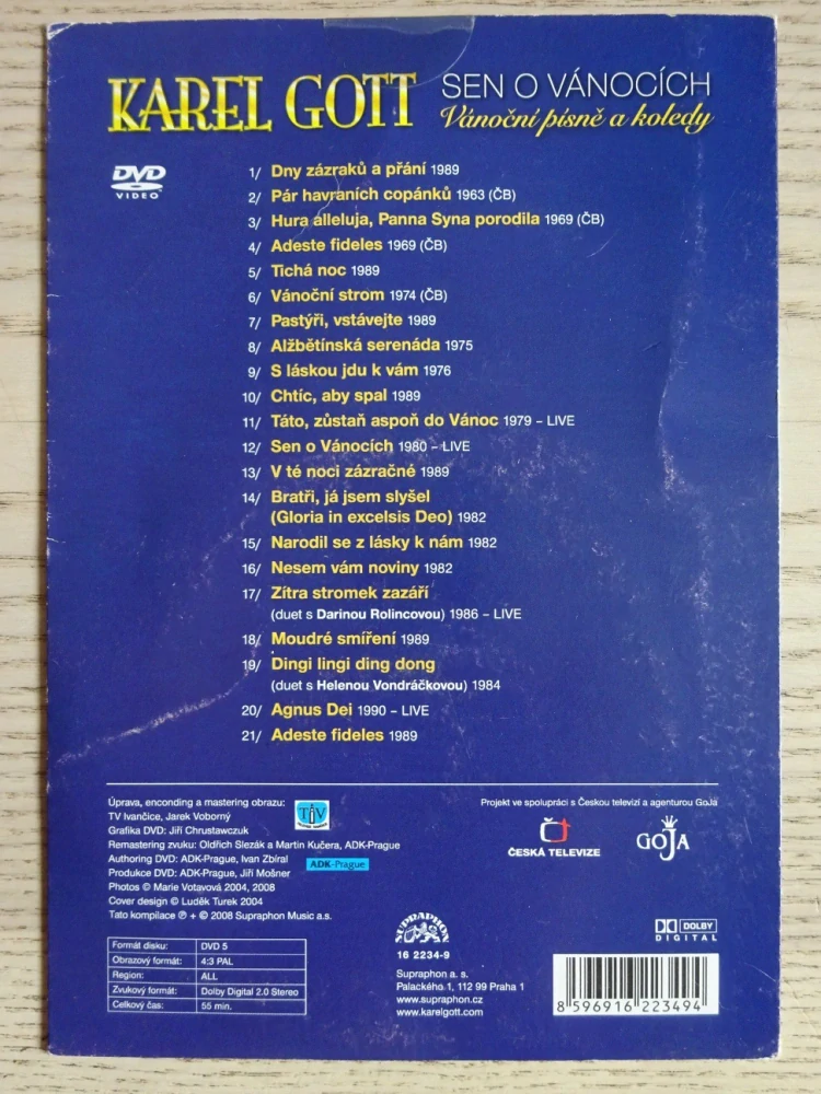 KAREL GOTT, SEN O VÁNOCÍCH, DVD HUDBA