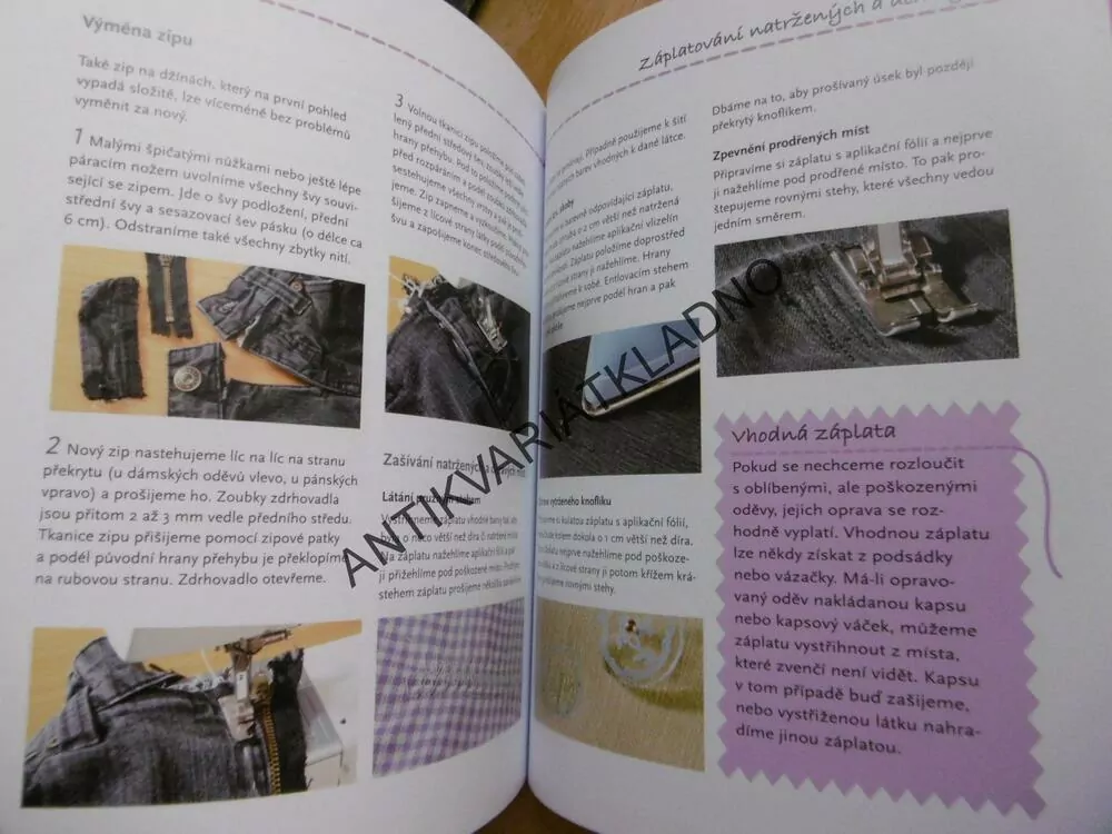ZÁKLADNÍ POSTUPY A TECHNIKY, KNIHA ŠITÍ KROK ZA KROKEM