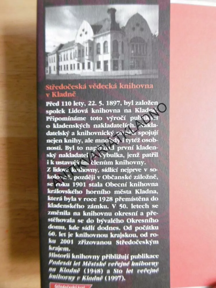 NAKLADATELSKÉ KLADNO, Z DĚJIN KLADENSKÉ KNIŽNÍ KULTURY, ALEŠ ZACH, **an