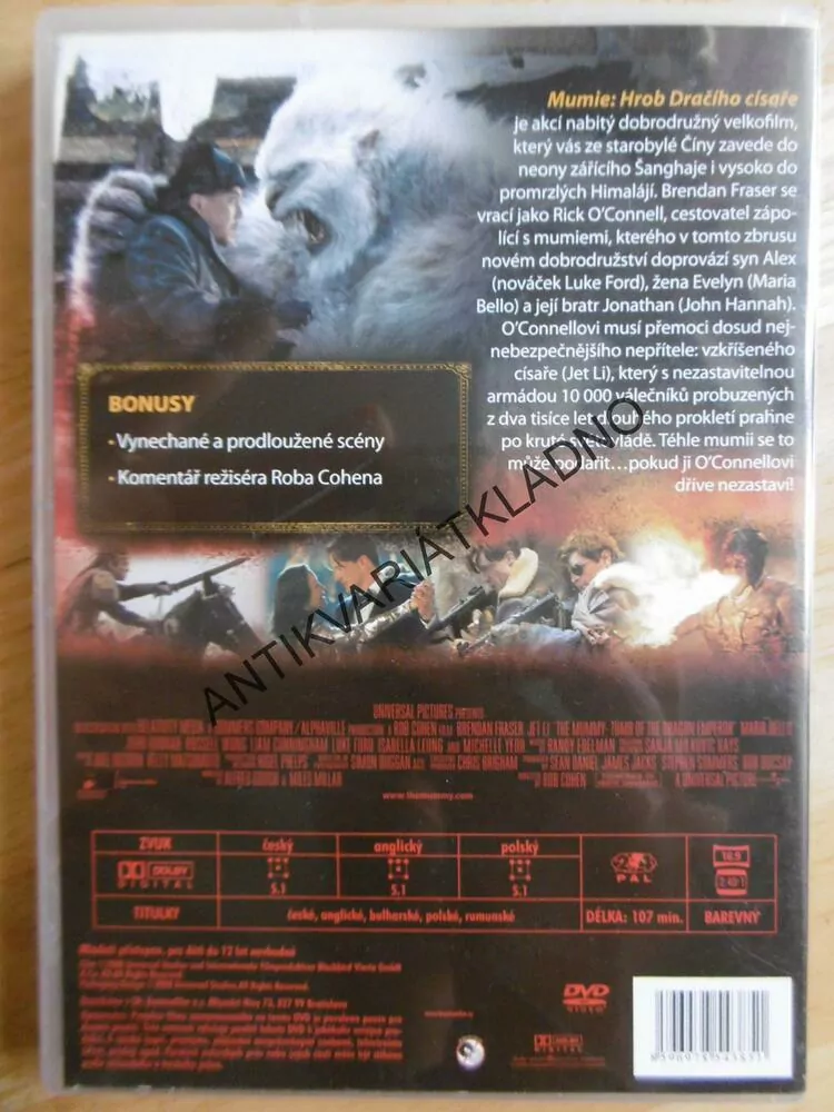 MUMIE, HROB DRAČÍHO CÍSAŘE, DVD FILM