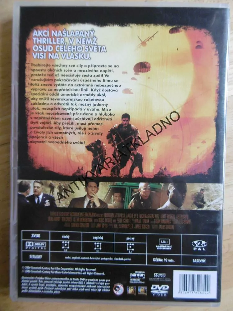 ZA NEPŘÁTELSKOU LINIÍ II., OSA ZLA, DVD FILM 