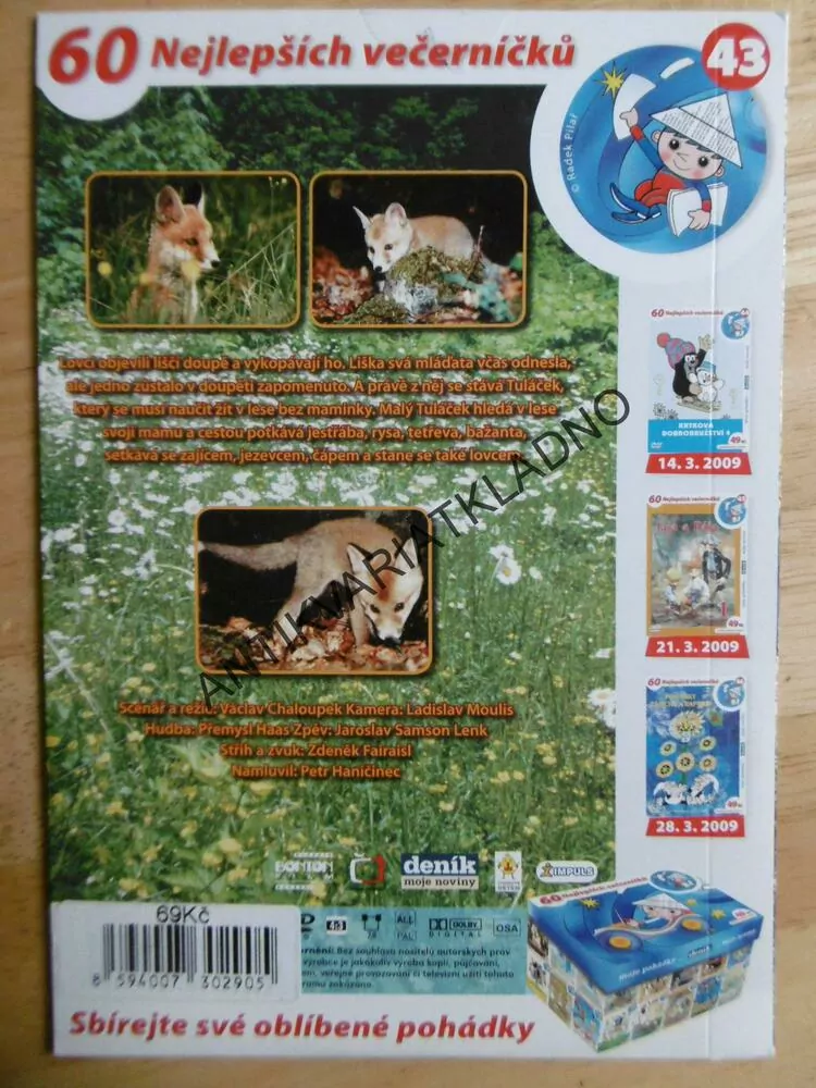 TULÁČEK, LIŠKA, ŠUMAVA, DVD FILM POHÁDKA