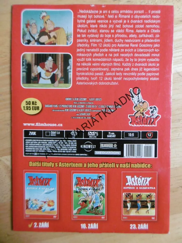 ASTERIX A 12 ÚKOLŮ PRO ASTERIXE, DVD FILM POHÁDKA