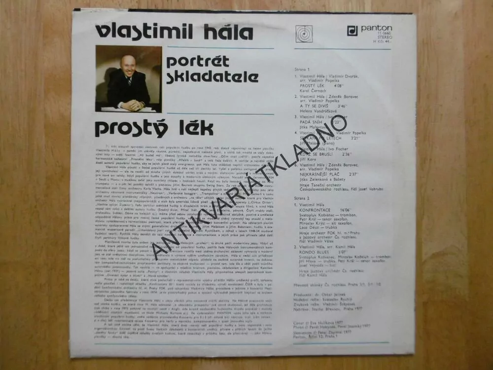 VLASTIMIL HÁLA, PORTRÉT SKLADATELE, PROSTÝ LÉK