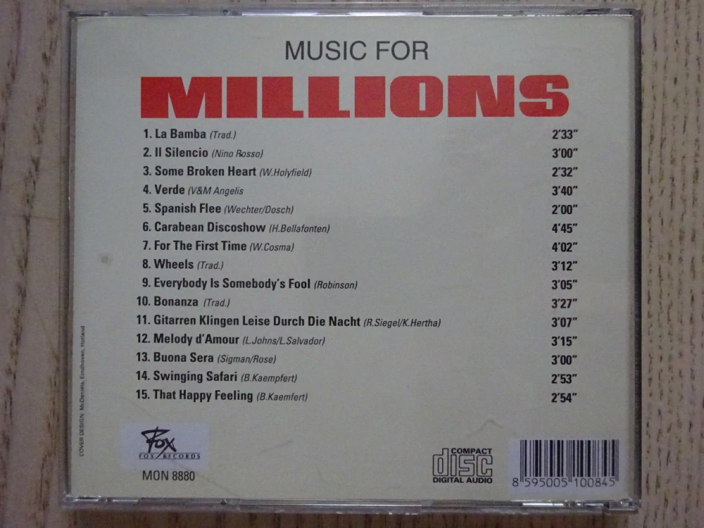MUSIC FOR MILLIONS, VOL. 4, CD HUDBA