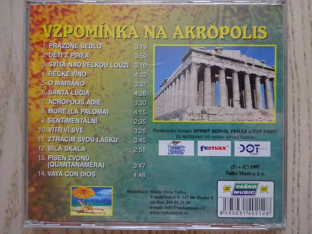 VZPOMÍNKA NA AKROPOLIS, CD HUDBA