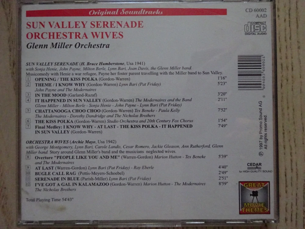 SUN VALLEY SERENADE, ORCHESTRA WIVES, CD HUDBA
