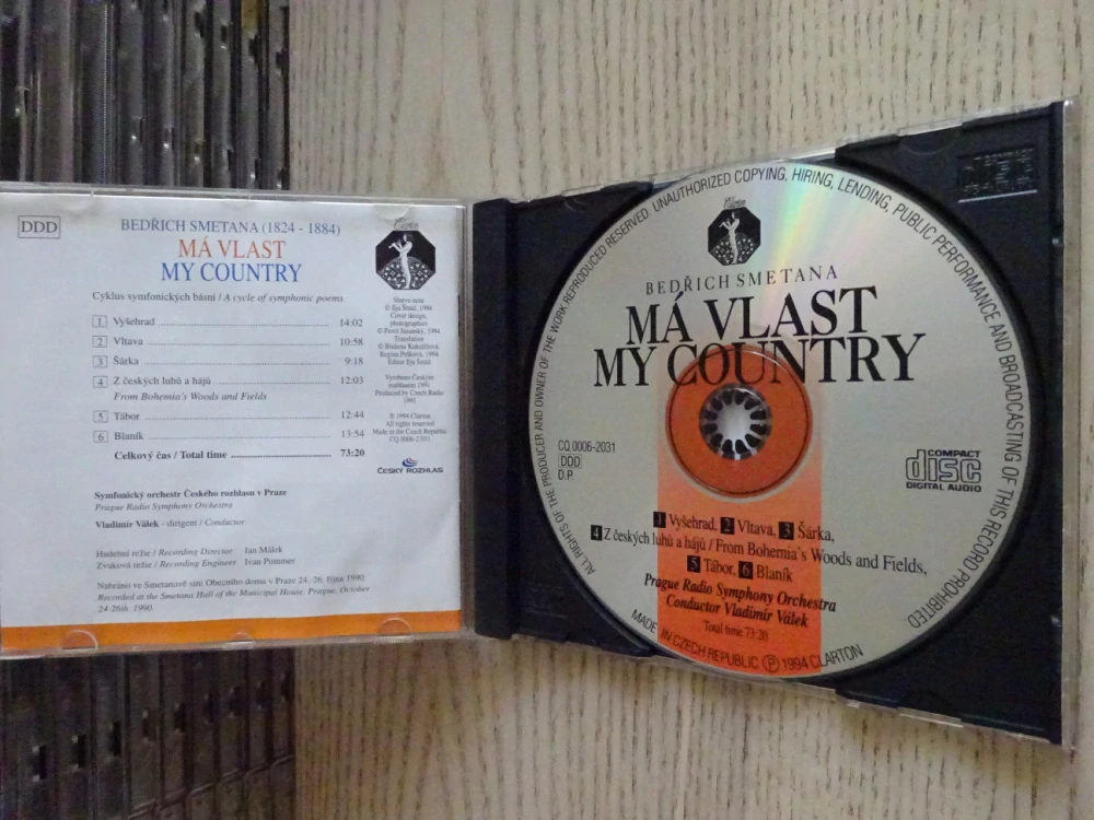 MÁ VLAST, BEDŘICH SMETANA, CD HUDBA