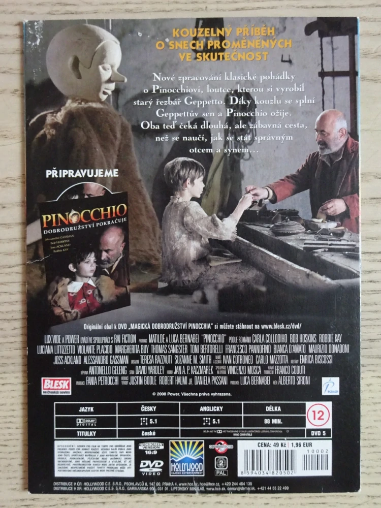 MAGICKÁ DOBRODRUŽSTVÍ PINOCCHIA, DVD FILM