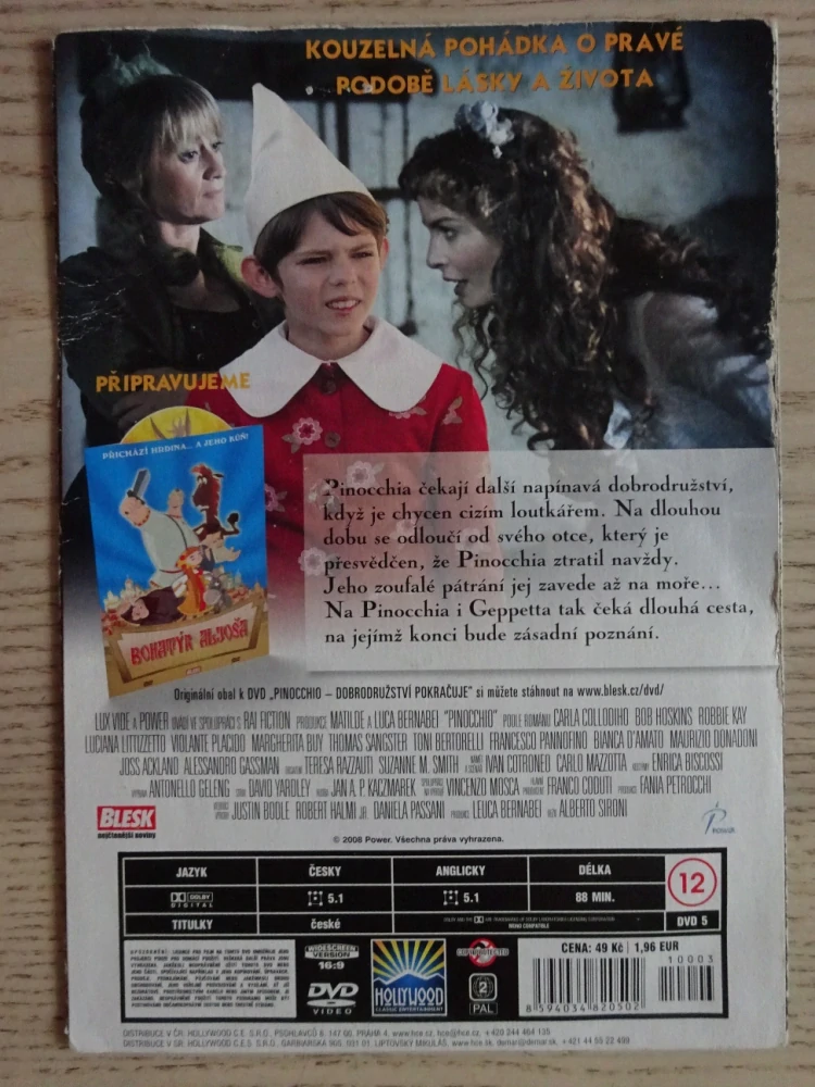 PINOCCHIO DOBRODRUŽSTVÍ POKRAČUJE, DVD FILM