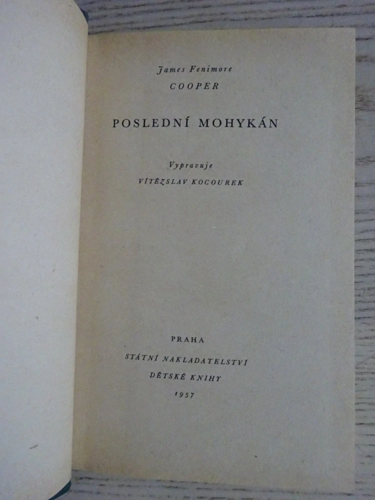 POSLEDNÍ MOHYKÁN, J. F. COOPER, **an