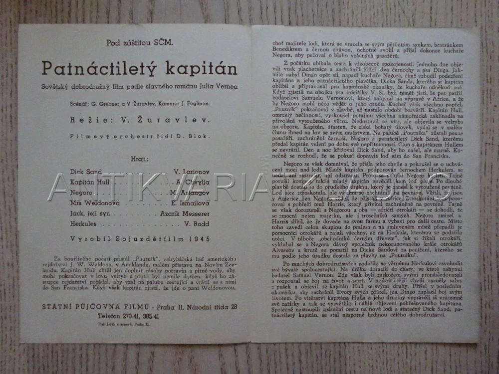 PATNÁCTILETÝ KAPITÁN, BIO PROGRAM Č. 378