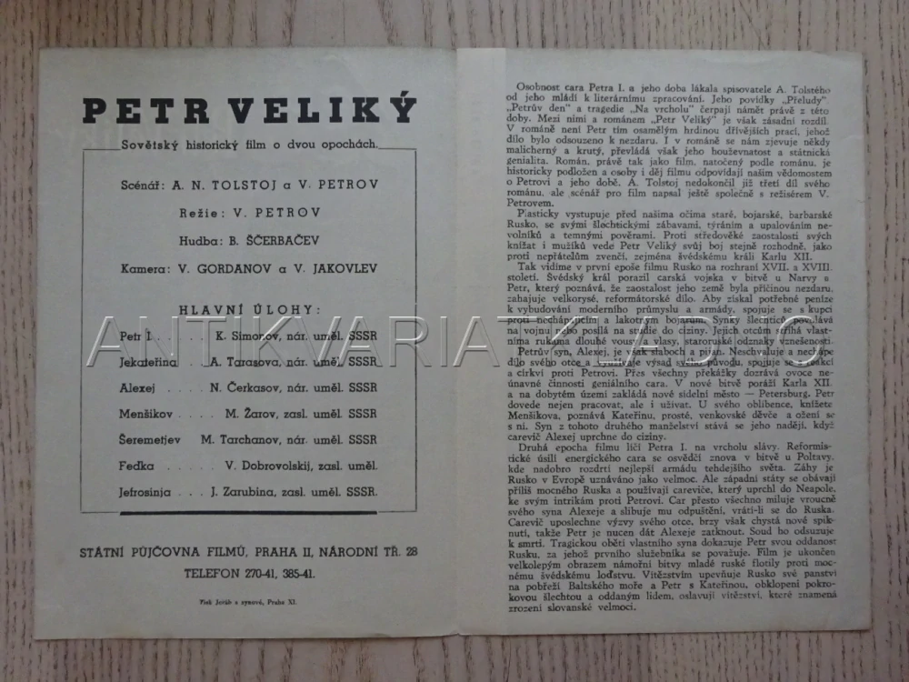 PETR VELIKÝ, BIO PROGRAM Č. 389-390