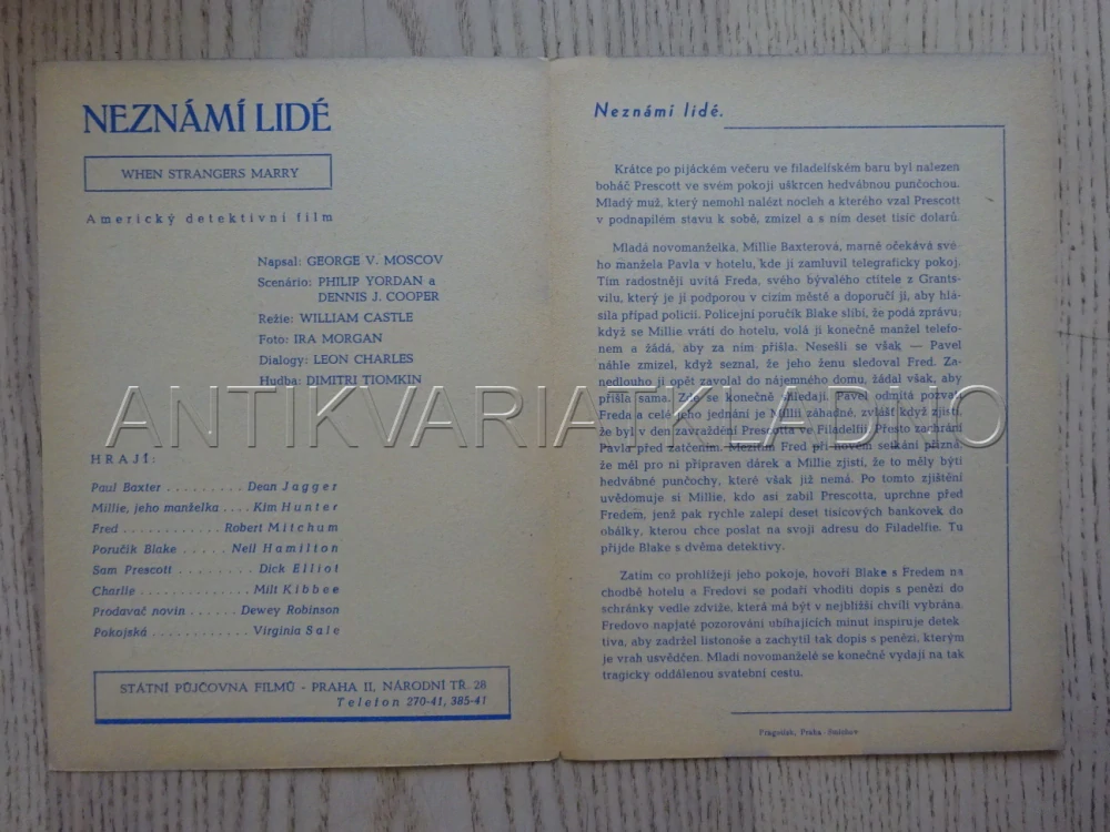 NEZNÁMÍ LIDÉ, R. MITCHUM, BIO PROGRAM Č. 610