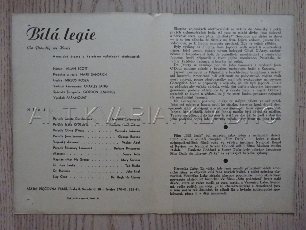 BÍLÁ LEGIE, C. COLBERT, BIO PROGRAM Č. 621