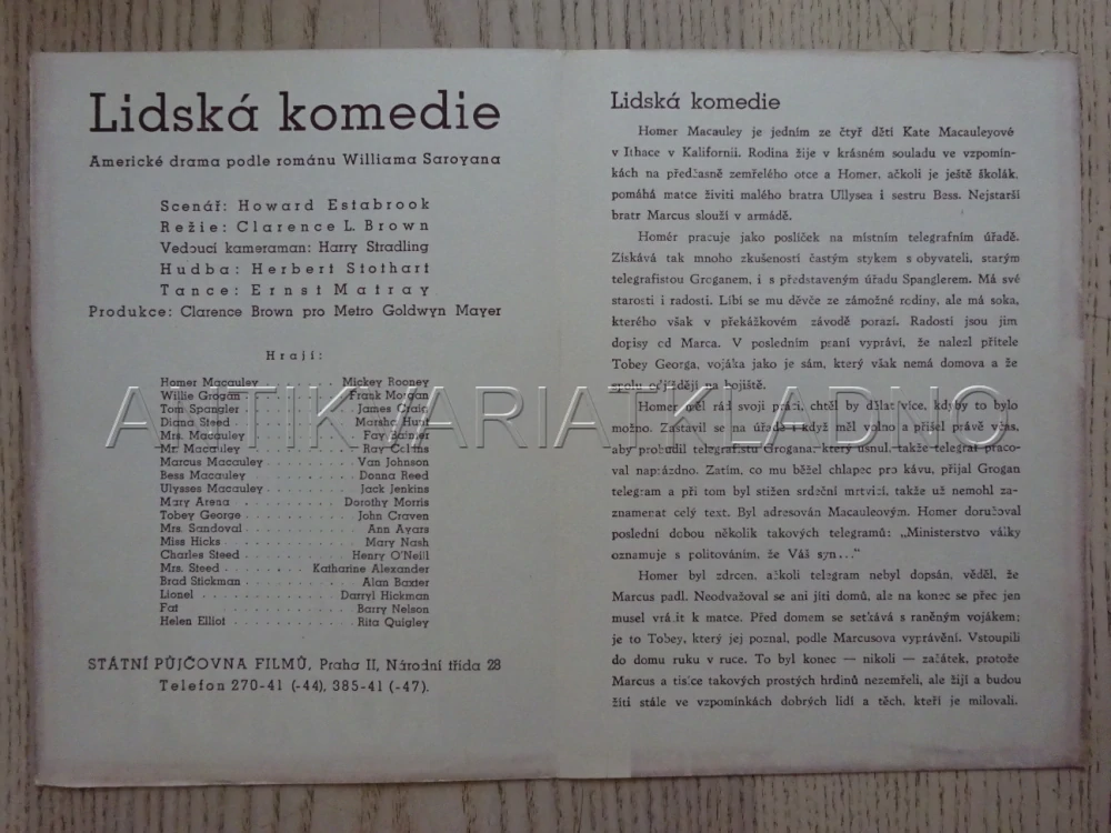 LIDSKÁ KOMEDIE, M. ROONEY, BIO PROGRAM Č. 622