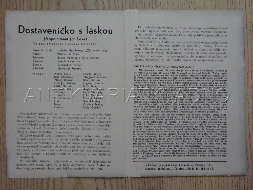 DOSTAVENÍČKO S LÁSKOU, CH. BAYER, BIO PROGRAM Č. 629