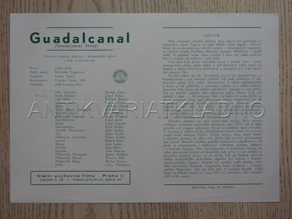 GUADALCANAL, A. QUINN, BIO PROGRAM Č. 641