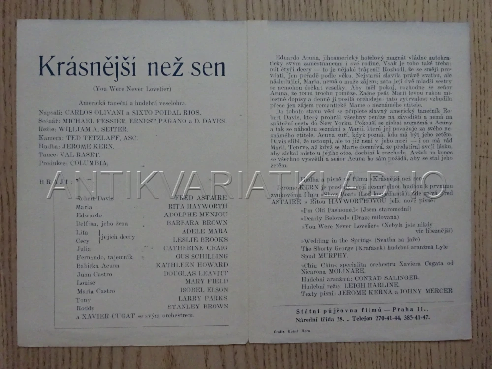 KRÁSNĚJŠÍ NEŽ SEN, F. ASTAIRE, BIO PROGRAM Č. 645
