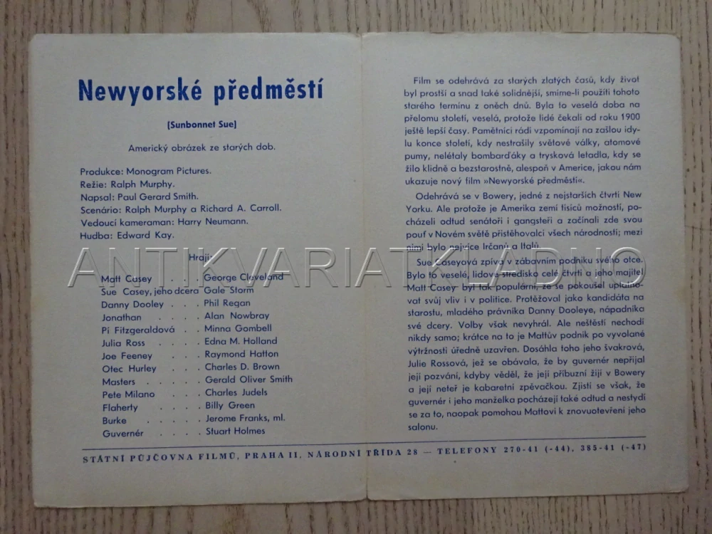 NEWYORSKÉ PŘEDMĚTÍ, BIO PROGRAM Č. 646