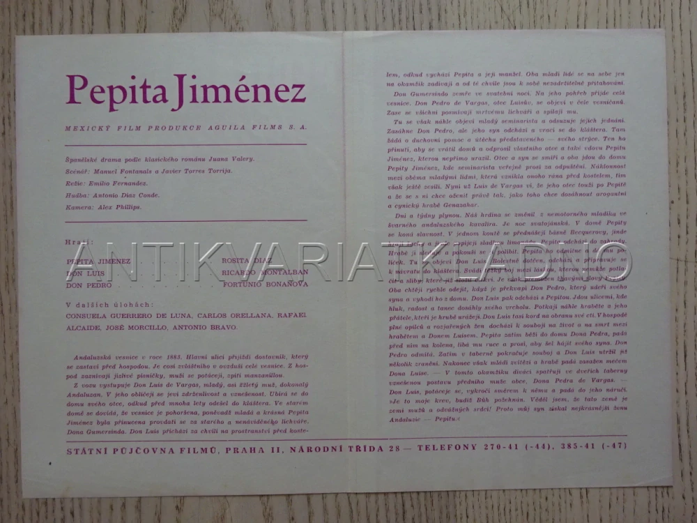 PEPITA JIMÉNEZ, R. MONTALBAN, BIO PROGRAM Č. 650