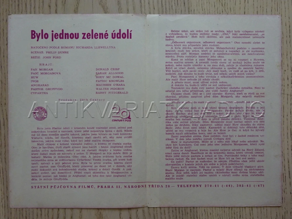 BYLO JEDNOU ZELENÉ ÚDOLÍ, M. O'HARA, BIO PROGRAM Č. 652