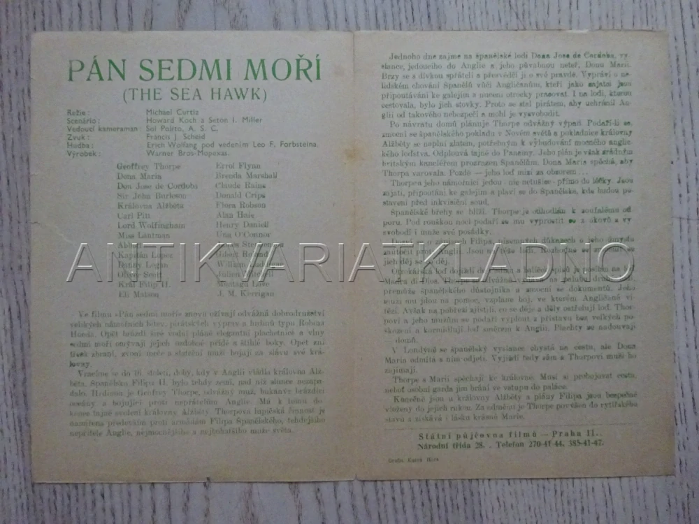 PÁN SEDMI MOŘÍ, E. FLYNN, BIO PROGRAM Č. 655