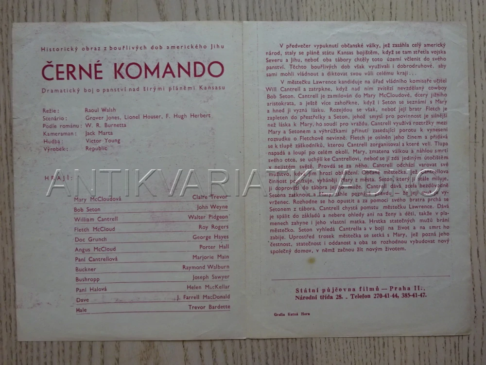 ČERNÉ KOMANDO, J. WEYNE, BIO PROGRAM Č. 661
