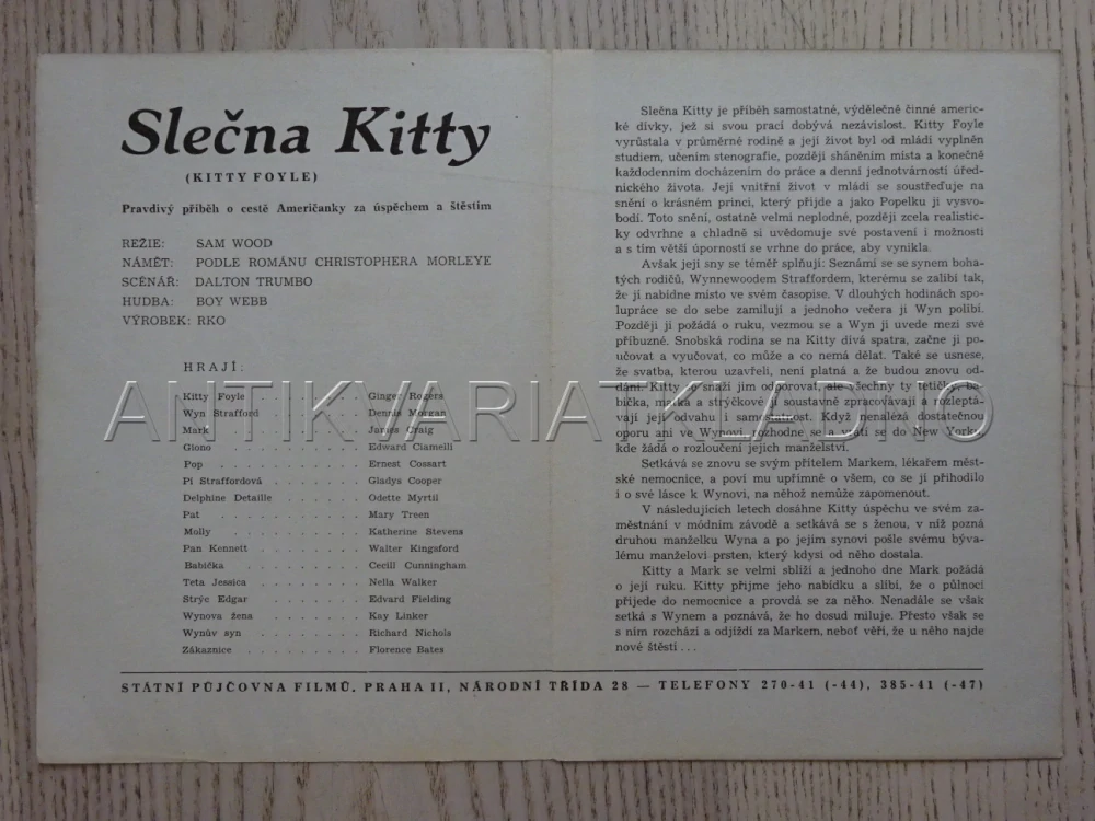 SLEČNA KITTY, G. ROGERS, BIO PROGRAM Č. 668