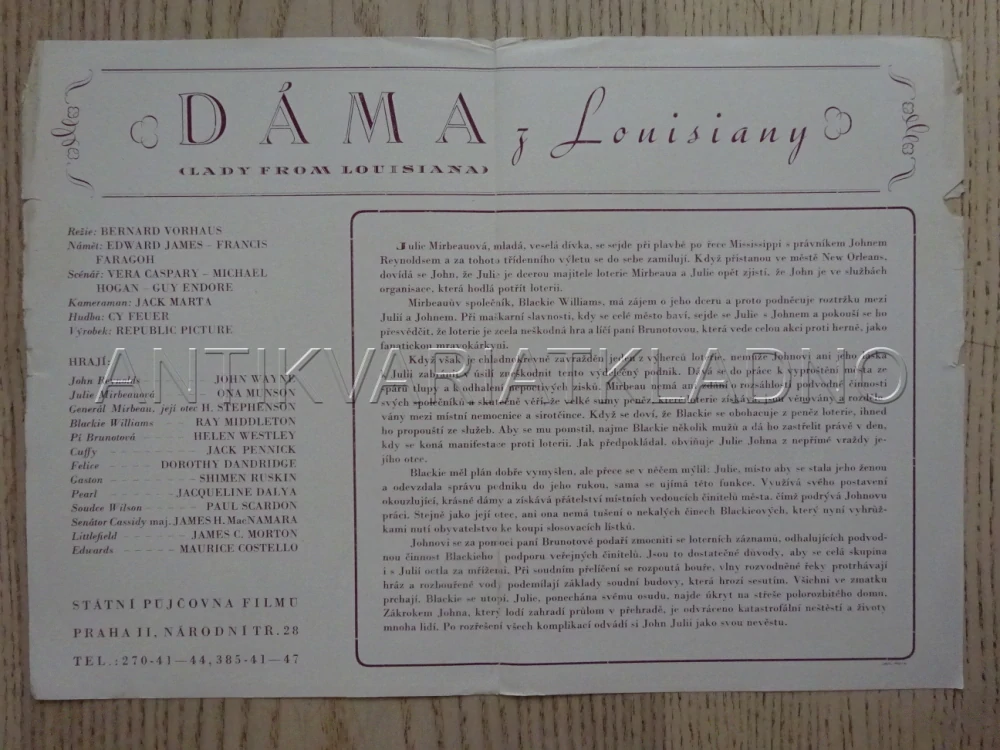 DÁMA Z LOUISIANY, J. WAYNE, BIO PROGRAM Č. 680