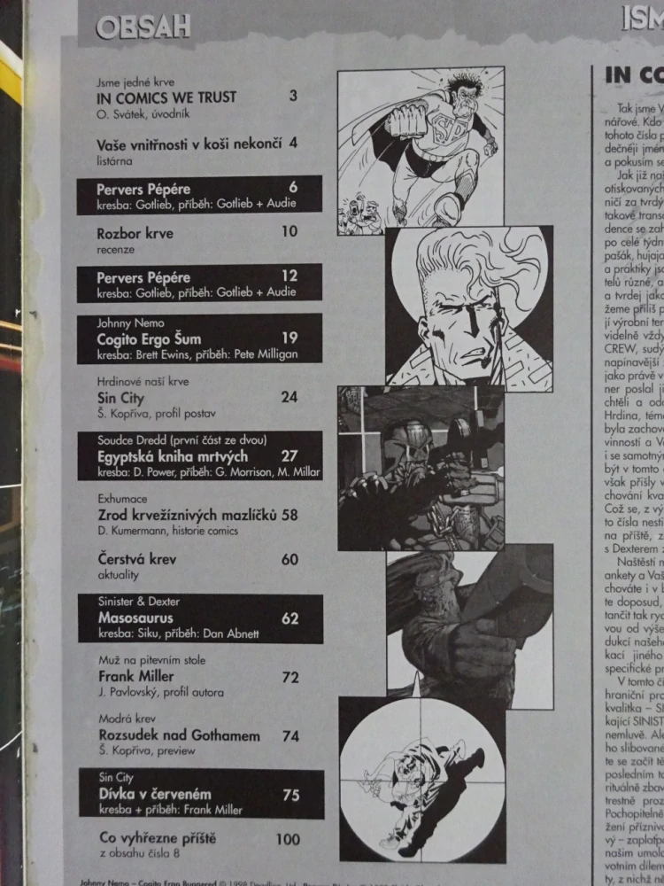 KOMIKS CREW, 8/98, JUDGE DREDD, SIN CITY, PERVERS PÉPÉRE