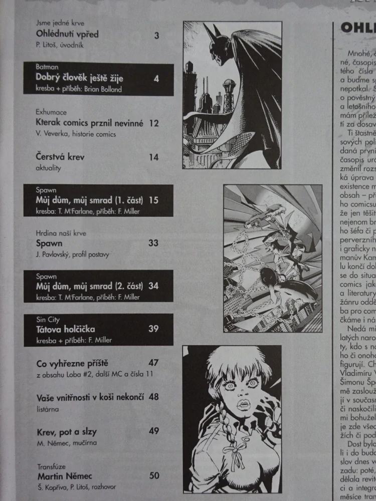 KOMIKS CREW, 10/98, SPAWN, SIN CITY, BATMAN